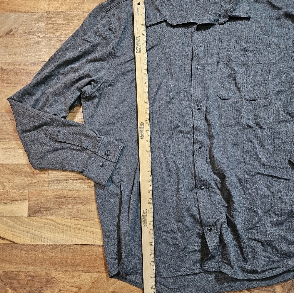 Travis Mathew Button-Down Shirt Gray Mens XXL Long Sleeve - Picture 8 of 11